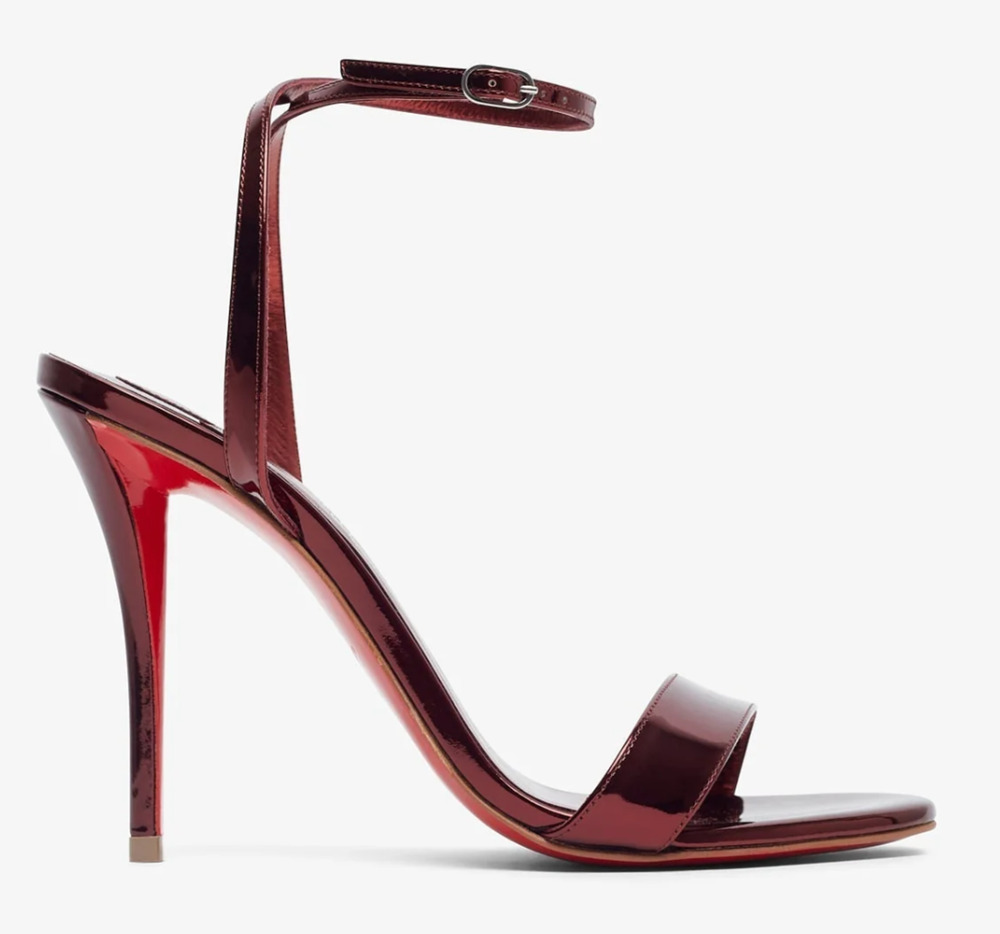 Christian Louboutin Miss Z Sandal 100 Palio Red AnkleStrap Sandal Heel Pump 40.5